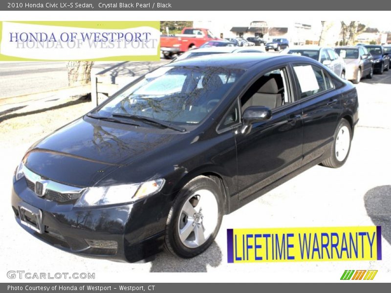 Crystal Black Pearl / Black 2010 Honda Civic LX-S Sedan