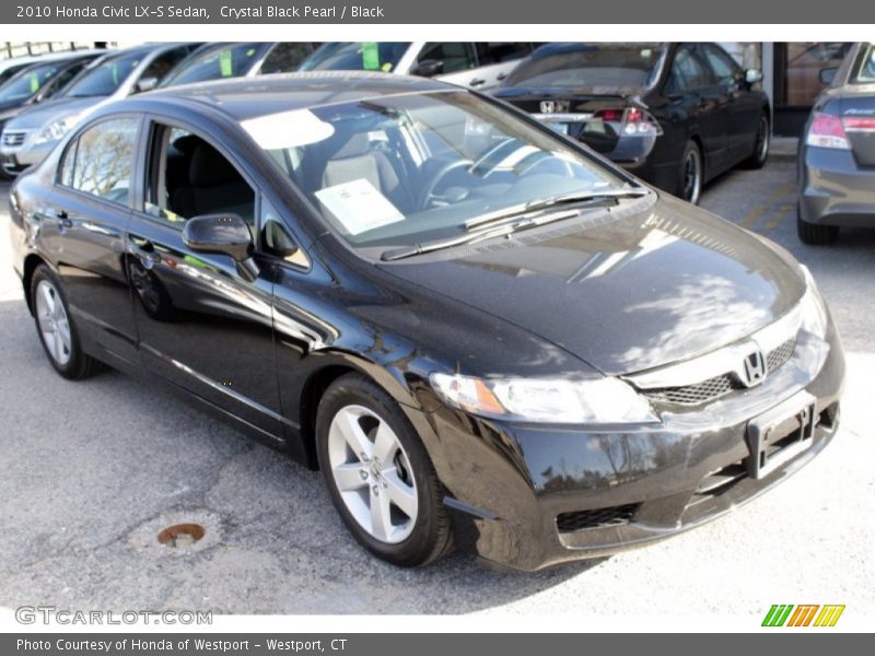 Crystal Black Pearl / Black 2010 Honda Civic LX-S Sedan