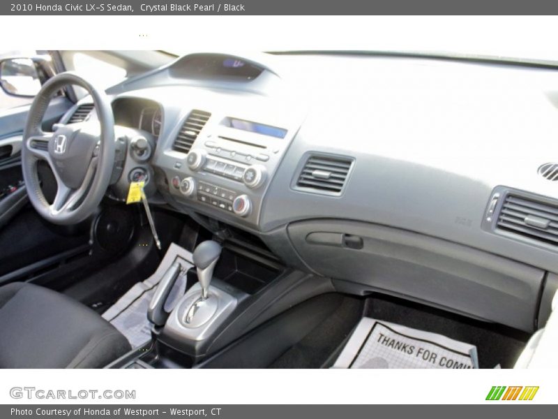 Crystal Black Pearl / Black 2010 Honda Civic LX-S Sedan