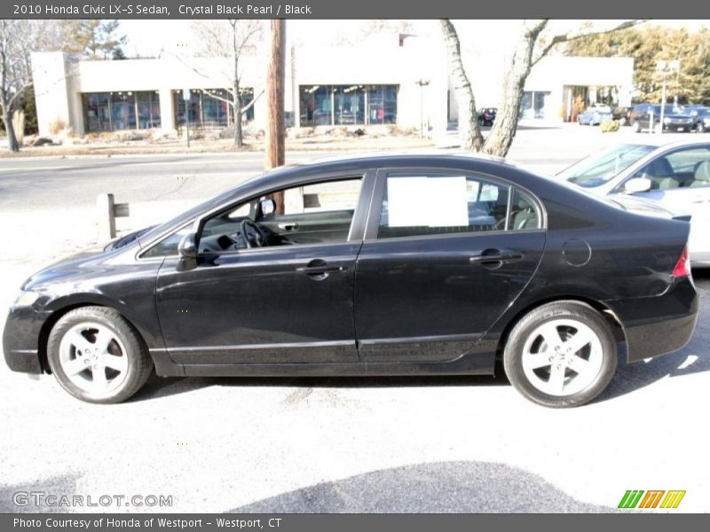 Crystal Black Pearl / Black 2010 Honda Civic LX-S Sedan