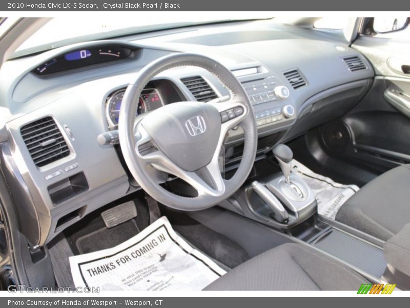 Crystal Black Pearl / Black 2010 Honda Civic LX-S Sedan