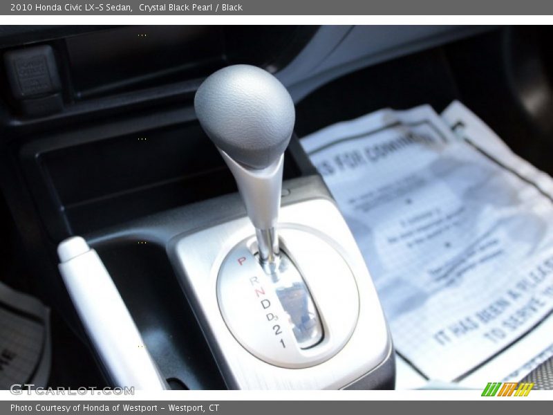 Crystal Black Pearl / Black 2010 Honda Civic LX-S Sedan