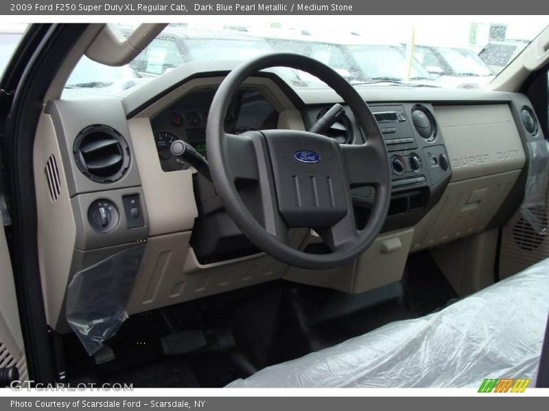 Dark Blue Pearl Metallic / Medium Stone 2009 Ford F250 Super Duty XL Regular Cab