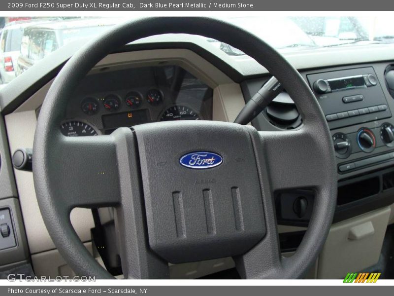 Dark Blue Pearl Metallic / Medium Stone 2009 Ford F250 Super Duty XL Regular Cab