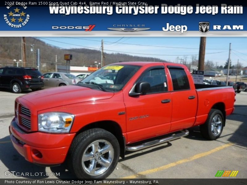 Flame Red / Medium Slate Gray 2007 Dodge Ram 1500 Sport Quad Cab 4x4