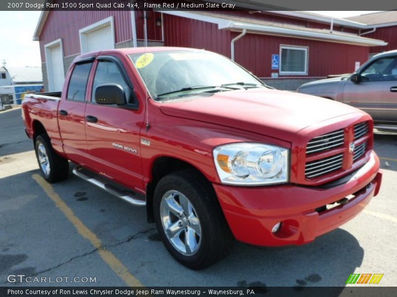 Flame Red / Medium Slate Gray 2007 Dodge Ram 1500 Sport Quad Cab 4x4