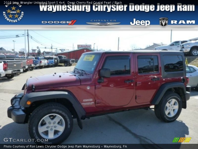 Deep Cherry Red Crystal Pearl / Black 2012 Jeep Wrangler Unlimited Sport S 4x4