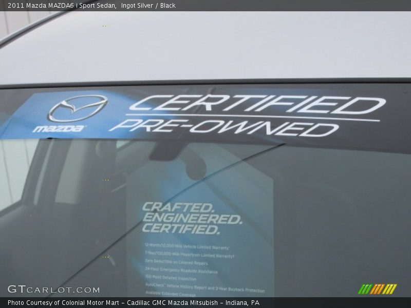 Ingot Silver / Black 2011 Mazda MAZDA6 i Sport Sedan