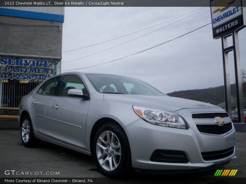 Silver Ice Metallic / Cocoa/Light Neutral 2013 Chevrolet Malibu LT