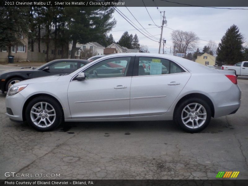 Silver Ice Metallic / Cocoa/Light Neutral 2013 Chevrolet Malibu LT