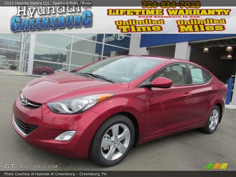Sparkling Ruby / Beige 2013 Hyundai Elantra GLS