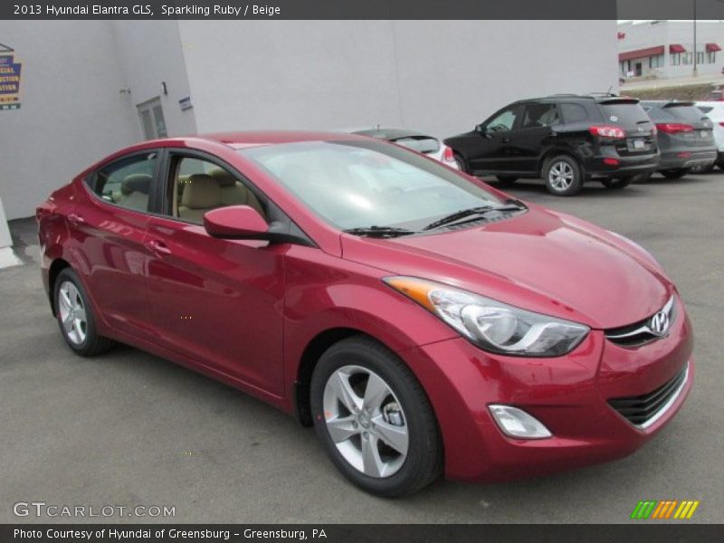 Sparkling Ruby / Beige 2013 Hyundai Elantra GLS
