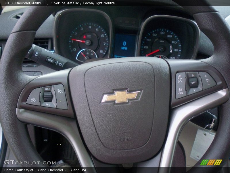 Silver Ice Metallic / Cocoa/Light Neutral 2013 Chevrolet Malibu LT