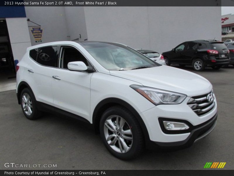 Frost White Pearl / Black 2013 Hyundai Santa Fe Sport 2.0T AWD