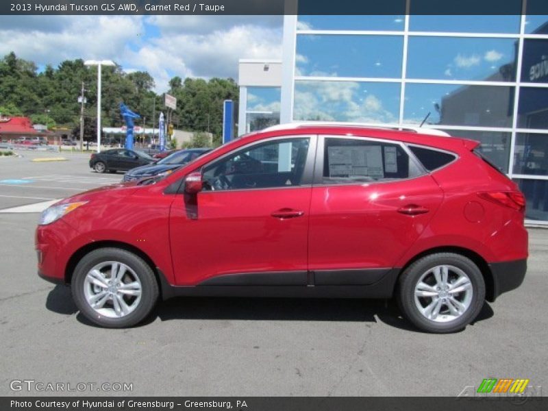 Garnet Red / Taupe 2013 Hyundai Tucson GLS AWD