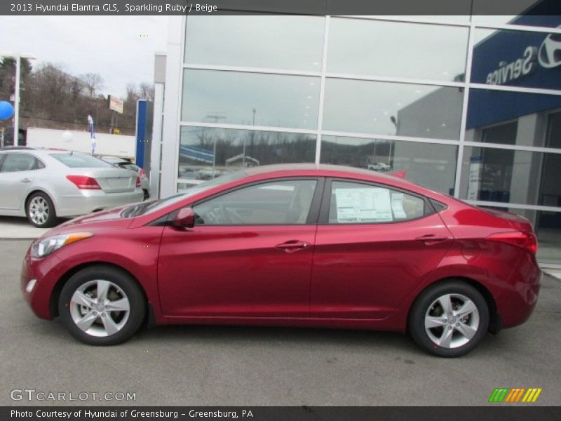 Sparkling Ruby / Beige 2013 Hyundai Elantra GLS