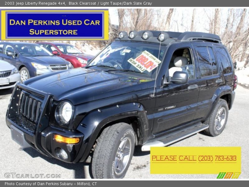 Black Clearcoat / Light Taupe/Dark Slate Gray 2003 Jeep Liberty Renegade 4x4