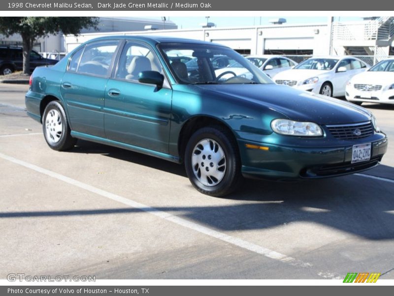 Dark Jade Green Metallic / Medium Oak 1998 Chevrolet Malibu Sedan