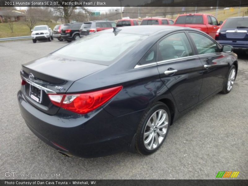 Pacific Blue Pearl / Black 2011 Hyundai Sonata SE 2.0T