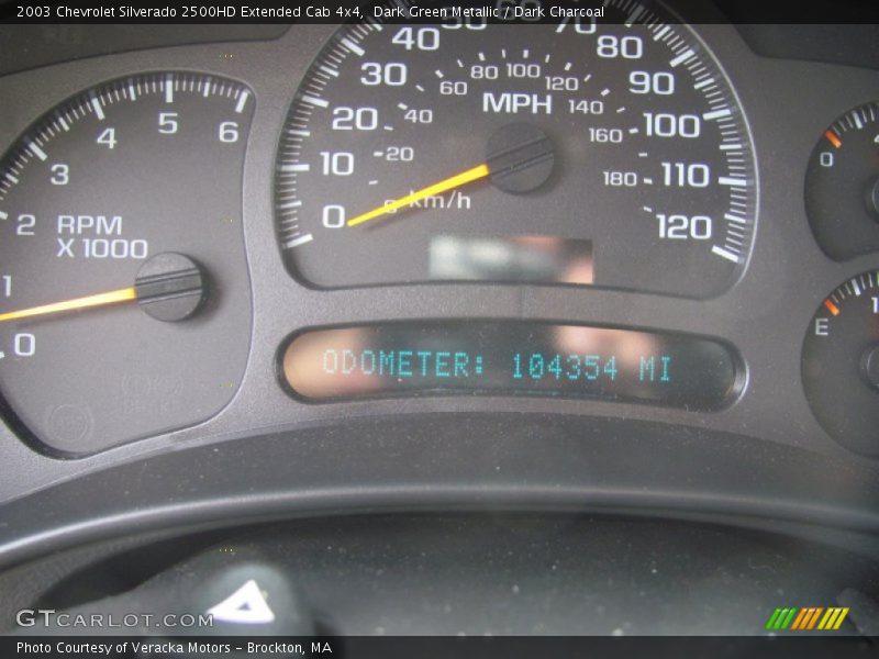 Dark Green Metallic / Dark Charcoal 2003 Chevrolet Silverado 2500HD Extended Cab 4x4