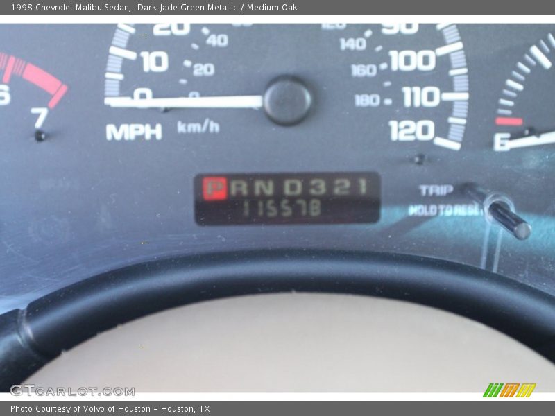 Dark Jade Green Metallic / Medium Oak 1998 Chevrolet Malibu Sedan