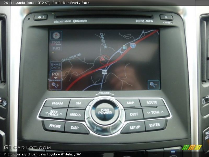 Pacific Blue Pearl / Black 2011 Hyundai Sonata SE 2.0T