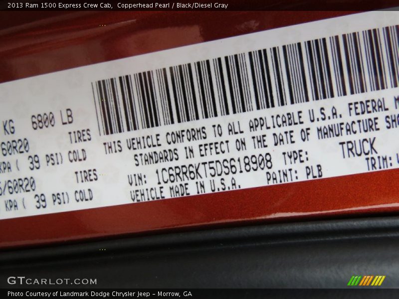 2013 1500 Express Crew Cab Copperhead Pearl Color Code PLB