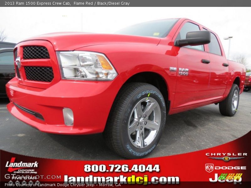 Flame Red / Black/Diesel Gray 2013 Ram 1500 Express Crew Cab