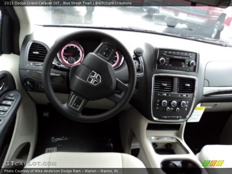Blue Streak Pearl / Black/Light Graystone 2013 Dodge Grand Caravan SXT