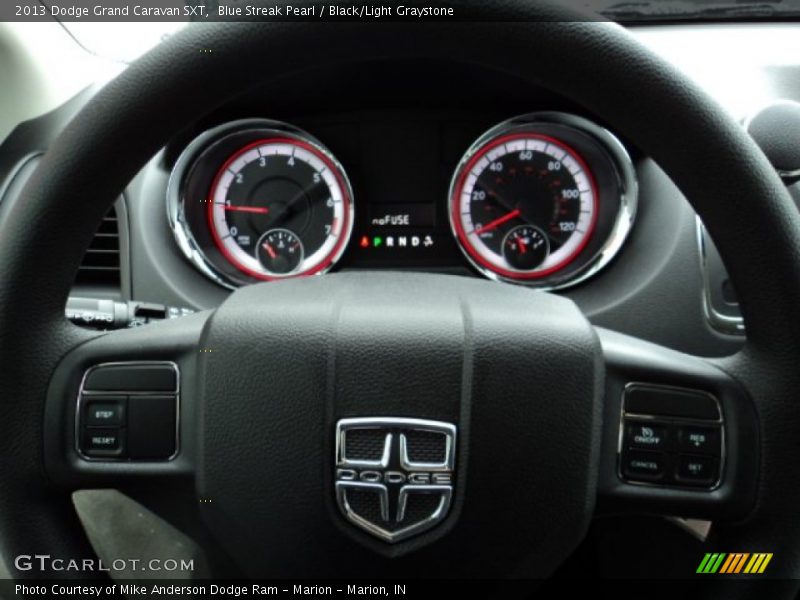 Blue Streak Pearl / Black/Light Graystone 2013 Dodge Grand Caravan SXT