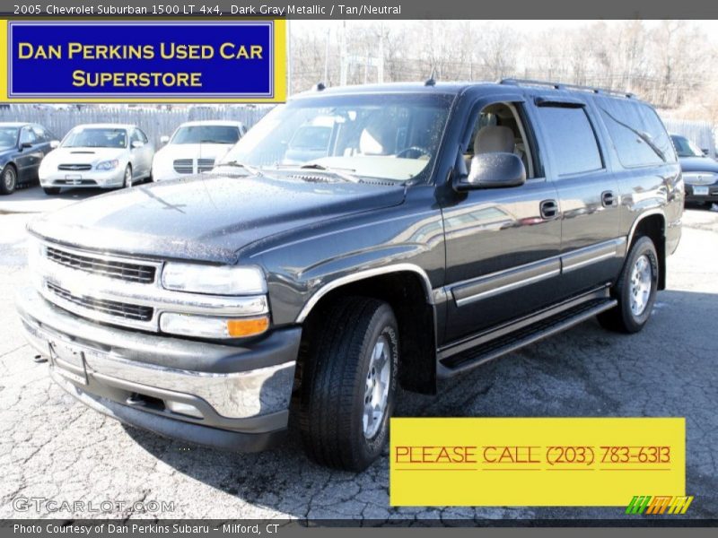 Dark Gray Metallic / Tan/Neutral 2005 Chevrolet Suburban 1500 LT 4x4