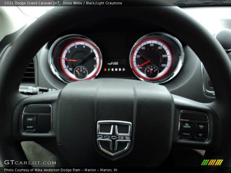 Stone White / Black/Light Graystone 2013 Dodge Grand Caravan SXT