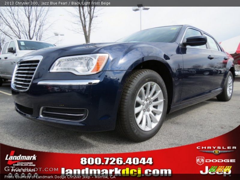 Jazz Blue Pearl / Black/Light Frost Beige 2013 Chrysler 300