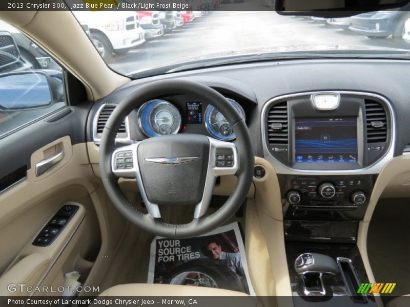 Jazz Blue Pearl / Black/Light Frost Beige 2013 Chrysler 300