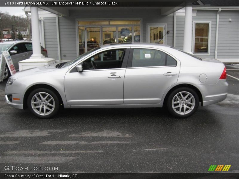 Brilliant Silver Metallic / Charcoal Black 2010 Ford Fusion SEL V6