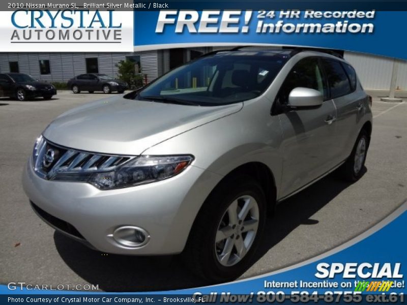 Brilliant Silver Metallic / Black 2010 Nissan Murano SL