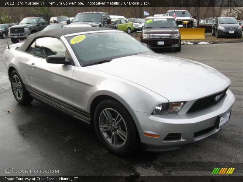 Ingot Silver Metallic / Charcoal Black 2012 Ford Mustang V6 Premium Convertible
