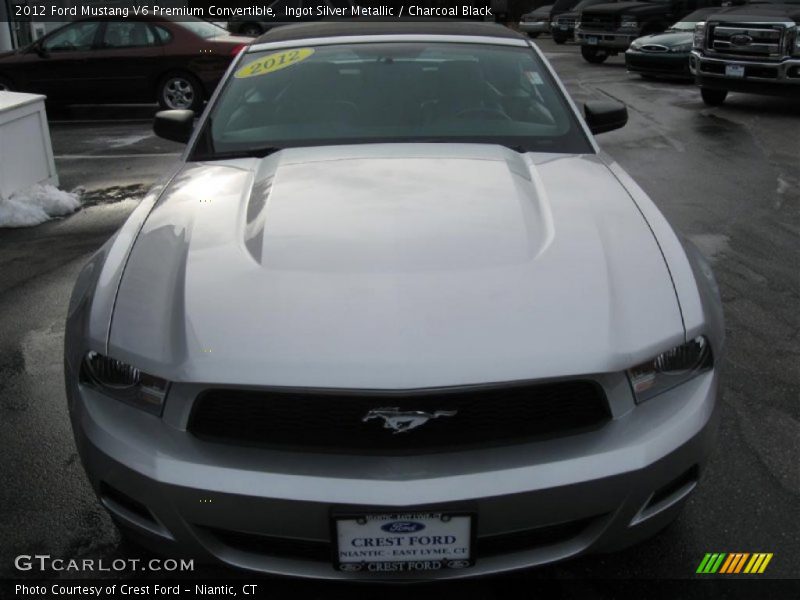 Ingot Silver Metallic / Charcoal Black 2012 Ford Mustang V6 Premium Convertible