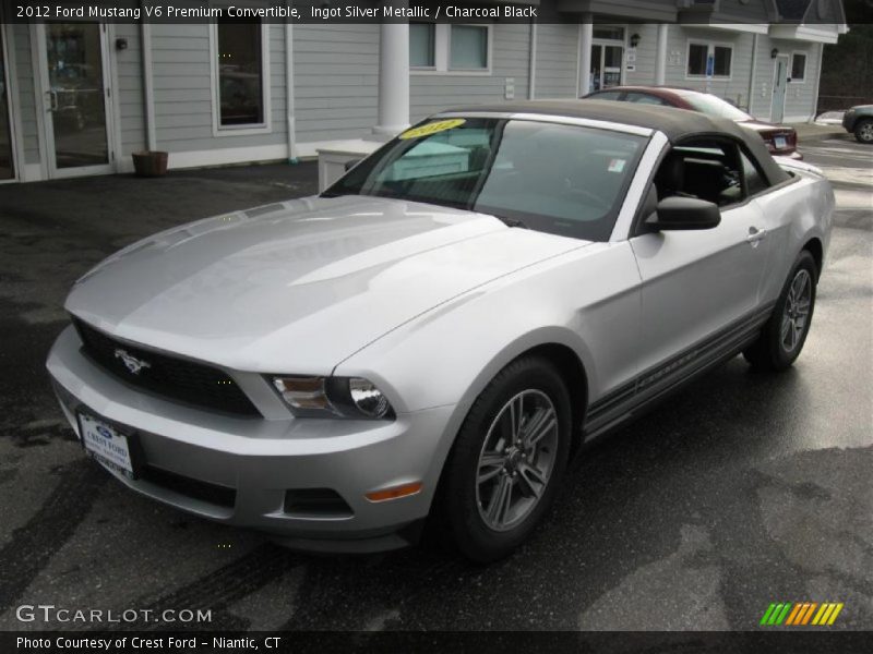 Ingot Silver Metallic / Charcoal Black 2012 Ford Mustang V6 Premium Convertible