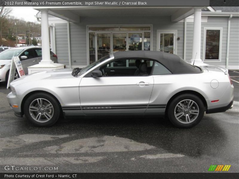 Ingot Silver Metallic / Charcoal Black 2012 Ford Mustang V6 Premium Convertible