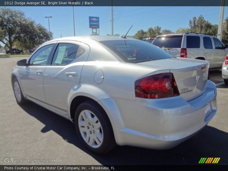 Bright Silver Metallic / Black 2012 Dodge Avenger SE