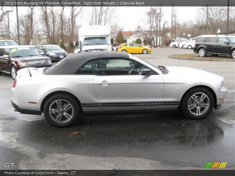 Ingot Silver Metallic / Charcoal Black 2012 Ford Mustang V6 Premium Convertible