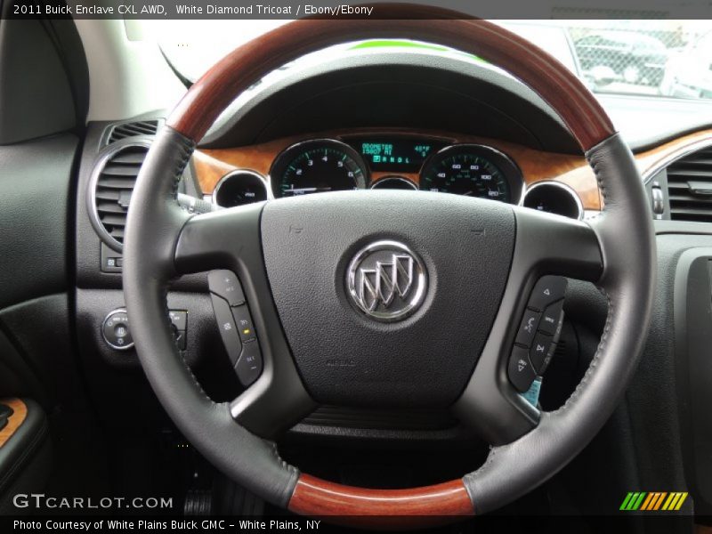 White Diamond Tricoat / Ebony/Ebony 2011 Buick Enclave CXL AWD