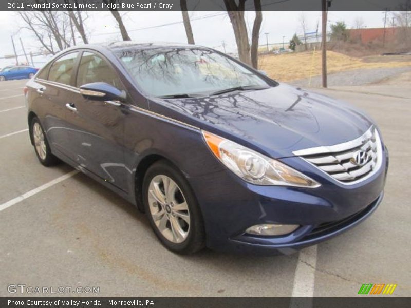 Indigo Blue Pearl / Gray 2011 Hyundai Sonata Limited