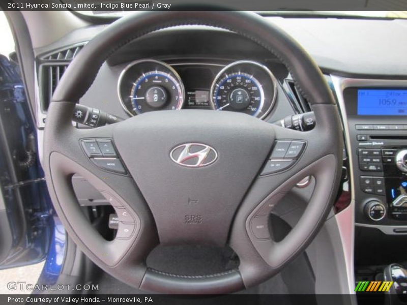 Indigo Blue Pearl / Gray 2011 Hyundai Sonata Limited