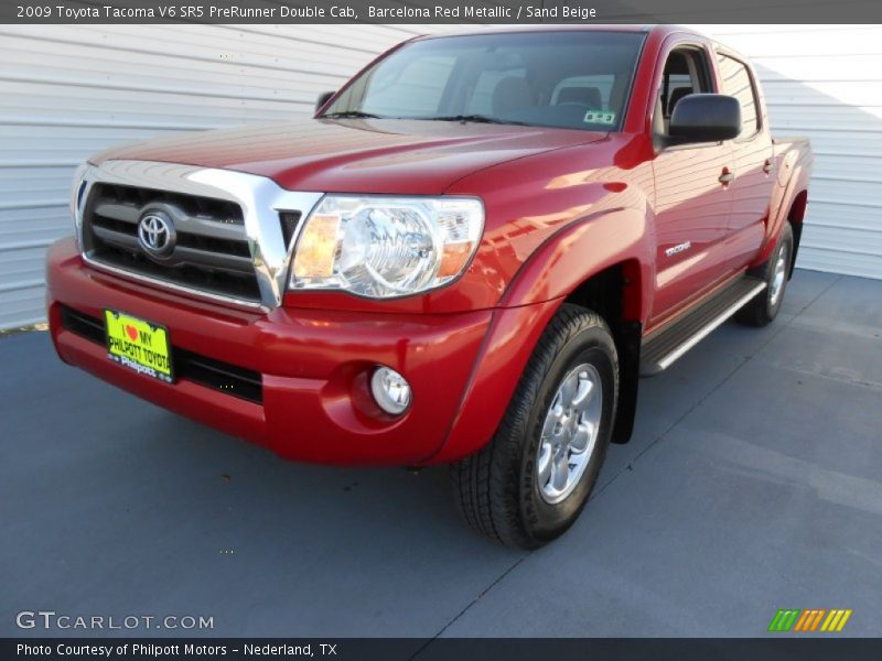 Barcelona Red Metallic / Sand Beige 2009 Toyota Tacoma V6 SR5 PreRunner Double Cab