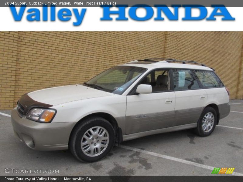 White Frost Pearl / Beige 2004 Subaru Outback Limited Wagon