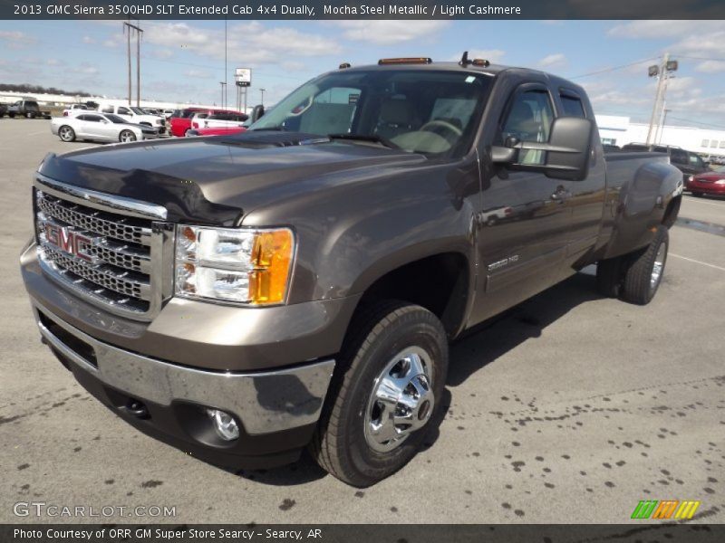 Mocha Steel Metallic / Light Cashmere 2013 GMC Sierra 3500HD SLT Extended Cab 4x4 Dually