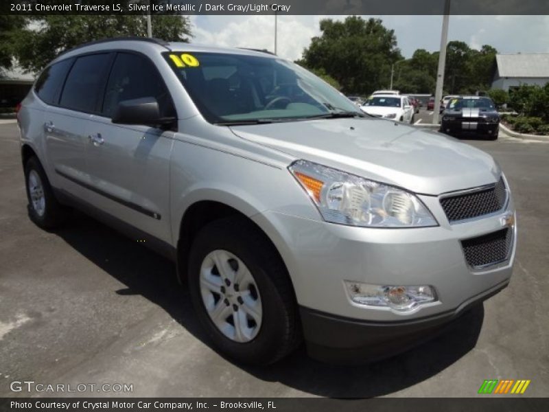 Silver Ice Metallic / Dark Gray/Light Gray 2011 Chevrolet Traverse LS