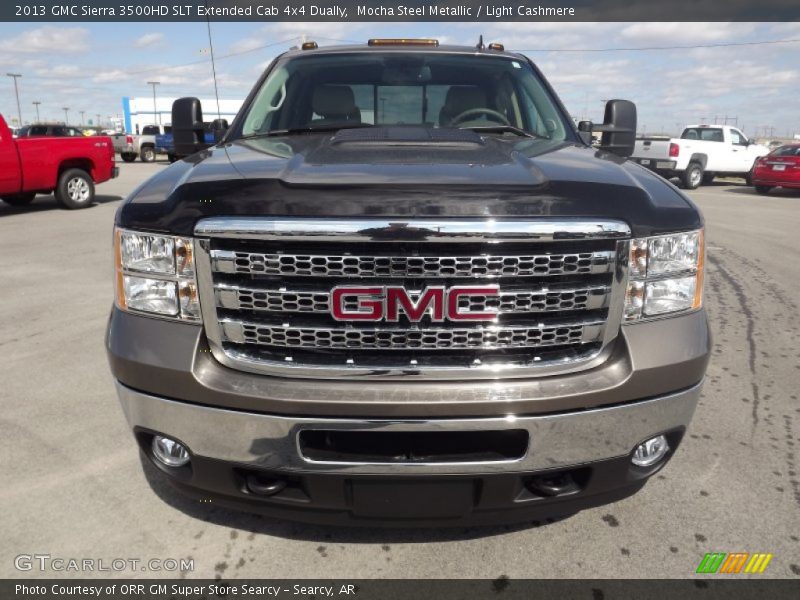 Mocha Steel Metallic / Light Cashmere 2013 GMC Sierra 3500HD SLT Extended Cab 4x4 Dually